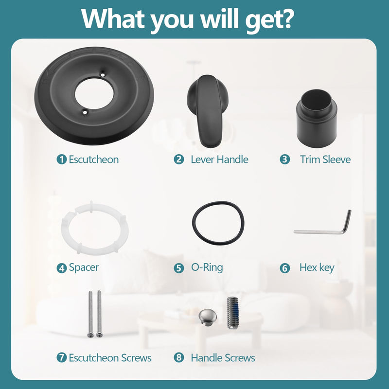 Replacement for Delta 13/14 Series Shower Trim Kit, Shower Cover Plate with Handle (Valve& Catridge Not Inclued) (Matte Black) Matte Black 1