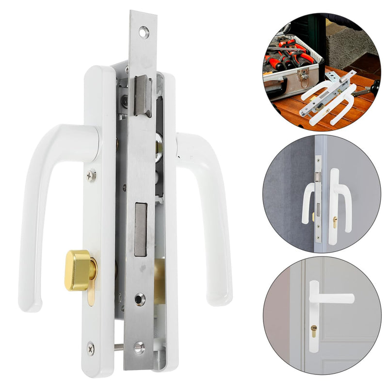 Storm Door Handle Replacement with Lock Heavy Duty Aluminum Alloy Lever Ideal for 8525 Single Point + 60 Home Apartments Hotels Black Entrance Door Handle and Lockset