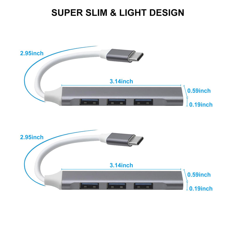 2pcs USB C Hub USB Hub 3.0,4-Port USB C to USB Adapter USB to USB C Adapter,Ultra-Slim USB C Adapter USB Splitter,USB C Dock USB Extender for Laptop,iMac Pro,MacBook Air,Mac,USB to USB C,USB C to USB 2 USB-C HUB