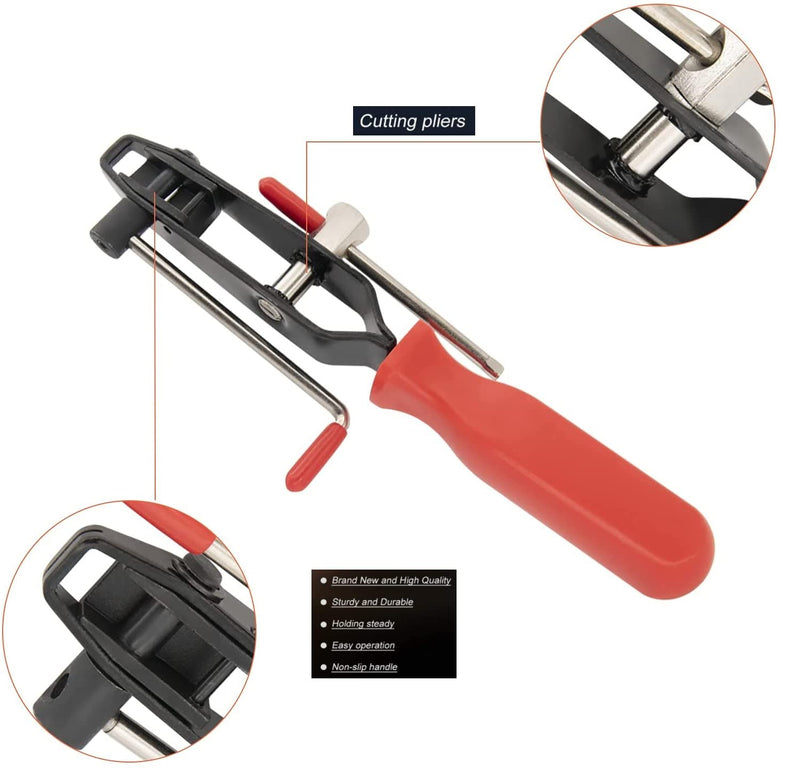 Clamp Pliers with CV Boot Clamps Kit, Ear Boot Tie Pliers,Stainless Steel Universal Adjustable AXLE CV Joint Boot Crimp Clamp Kit,Hose Axle Plier CV Clamp Tool CV Joint Banding Tools