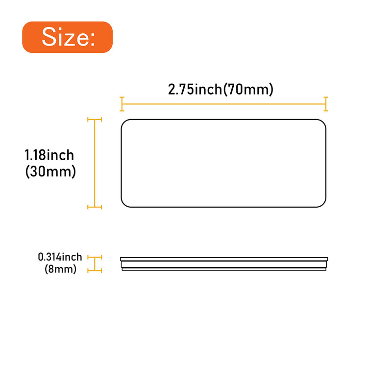 E-Mark DOT 4A CCC 2pcs Rectangle Reflector Self Adhesive Stick on Trailer Driveway Mailbox (Amber) Amber