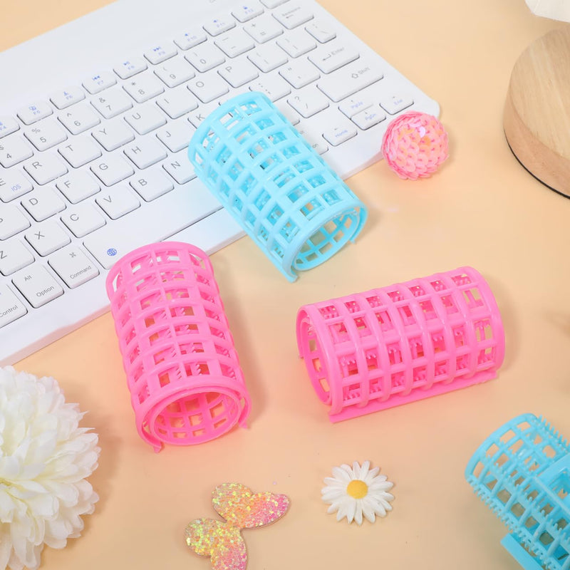 Frcolor Plastic Hair Roller DIY Hair Styling Tools Self Grip Styling Roller for Women,12pcs(Random Color)