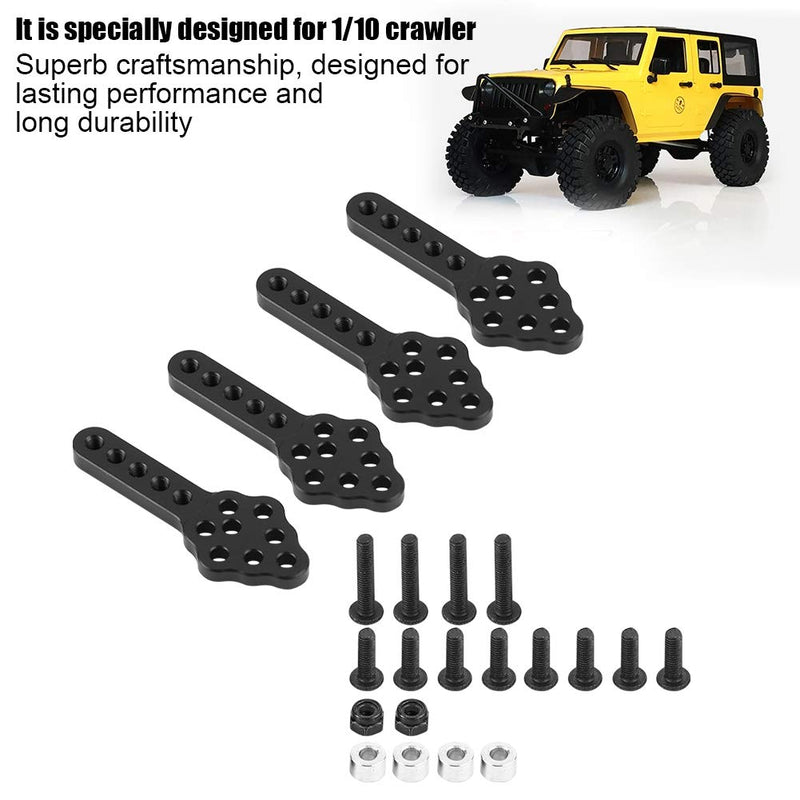 Lantro JS Rear Shock Mount, 51mm Adjustable 2 Colors RC Car Shock Mounts, for RC Car Replacement for 1/10 RC Crawler Repair(Black)