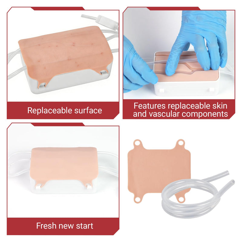 Medarchitect Portable Phlebotomy Practice Kit, IV Start Kit with Replaceable Parts and Storage Case, for Venipuncture and Blood Draw, for Nurses Medical Students and Training Institutions