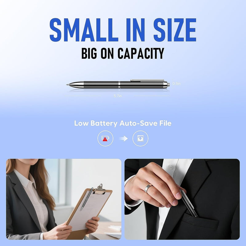 64GB Voice Activated Recorder Device - Qunifyed Digital Voice Recorder with AI Noise Reduction, Portable Recording Device for Meetings, Interviews, Lectures, Work 64.0 GB