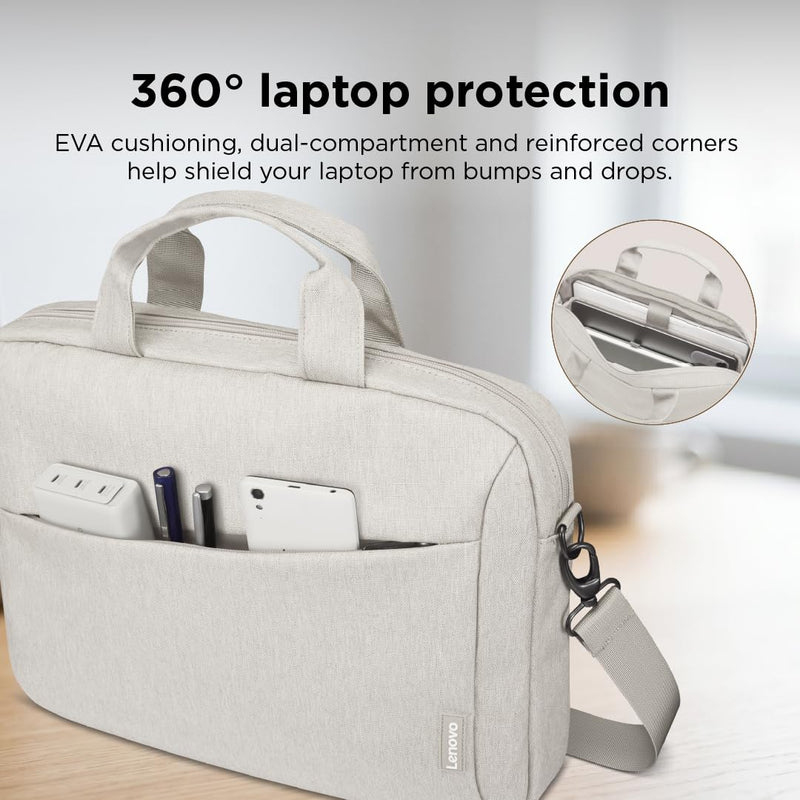 Lenovo 16" Laptop Bag T210 (ECO), Water-Resistant Laptop Sleeve Case with EVA Protective Padding, Dual Compartments, Travel Strap, Eco-Friendly Recycled Material, Fits Up to 16-Inch Laptops, Navy Navy Blue