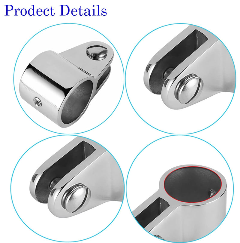 Bimini Top Jaw Slide Eye End Cap Marine Boat Hardware Heavy Dudy Bimin Top Hardware 316 Stainless Steel Round Tubing 2 Pairs 1 INCH