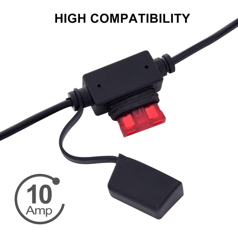TOPDC 22" 10A Fused Ring Terminal 6 PCS Harness Quick Connect Extention Cord for Battery Charger/Maintainer