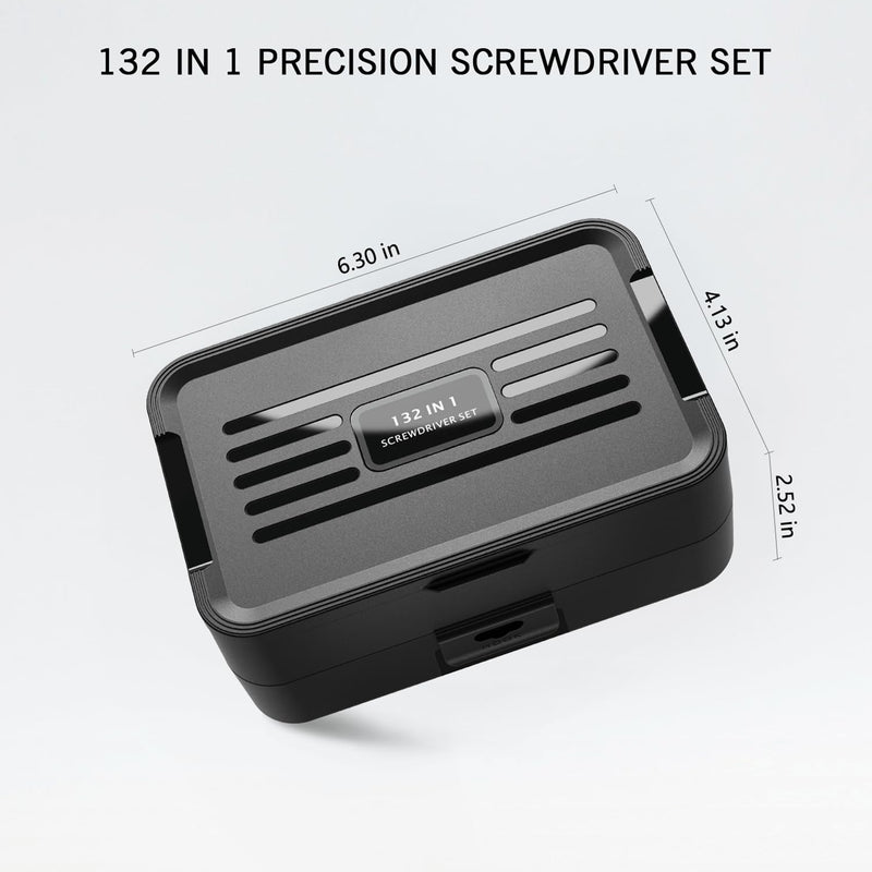 Mini Precision Screwdriver Set with Color-coded Identification, 132 in 1 Micro Magnetic Repair Tool Kits with Storage Box, 108 Bits,Small Manual Screw Driver Toolkits for iPhone/Mac/iPad/Table Black