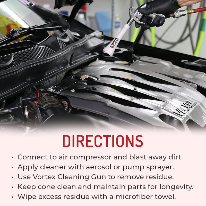 HI-TECH Vortex Cleaning Gun - Quickly Blasts Dirt and Dust from Surface - Works with Air Compressor (Vortex II) Vortex II