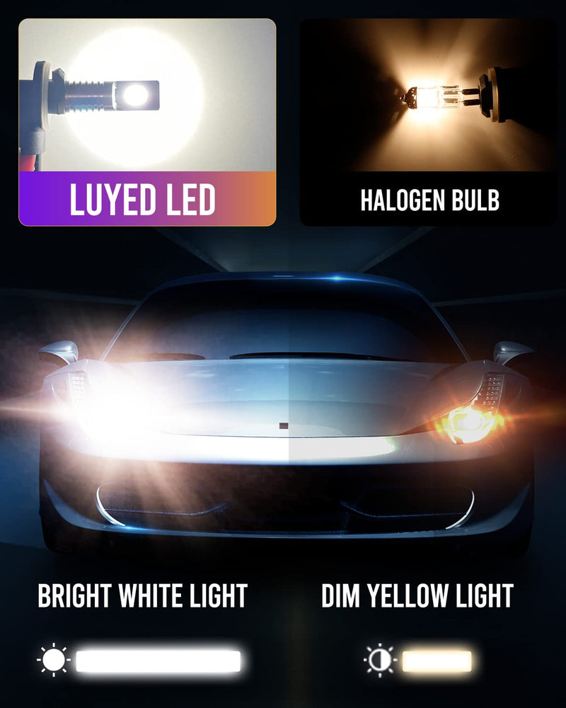 LUYED 881 Led Fog Light Bulb,6500K Xenon White Extremely Bright 886 889 894 898 Led Bulb Replacement for Fog Lights,Pack of 2