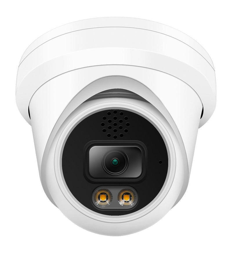 Real HD 6MP Add-On Full Color Night Vision Dome IP Camera for IP NVR Systems, with Visiable White Lights, 105° Viewing Angle, Outdoor, Compatible with Ⲏіk NVR, NDAA Compliant 6MP Turret POE Camera White