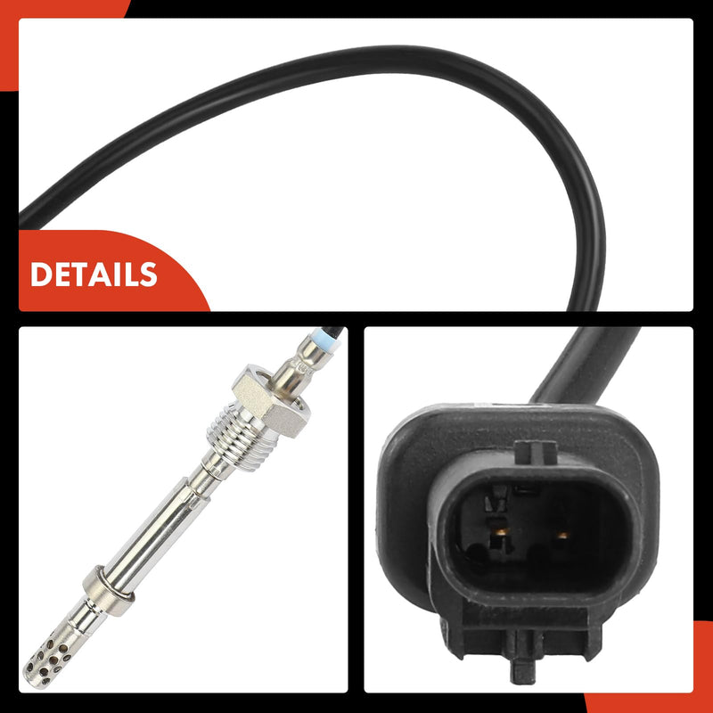 A-Premium Exhaust Gas Temperature Sensor Compatible with Chevrolet Silverado 2500 HD 3500 HD & GMC Sierra 2500 HD 3500 HD, 2017 2018 2019 2020 2021, 6.6L