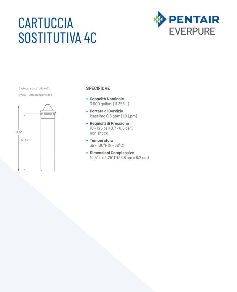 Everpure 4C Cart- Water Filt Sys Single
