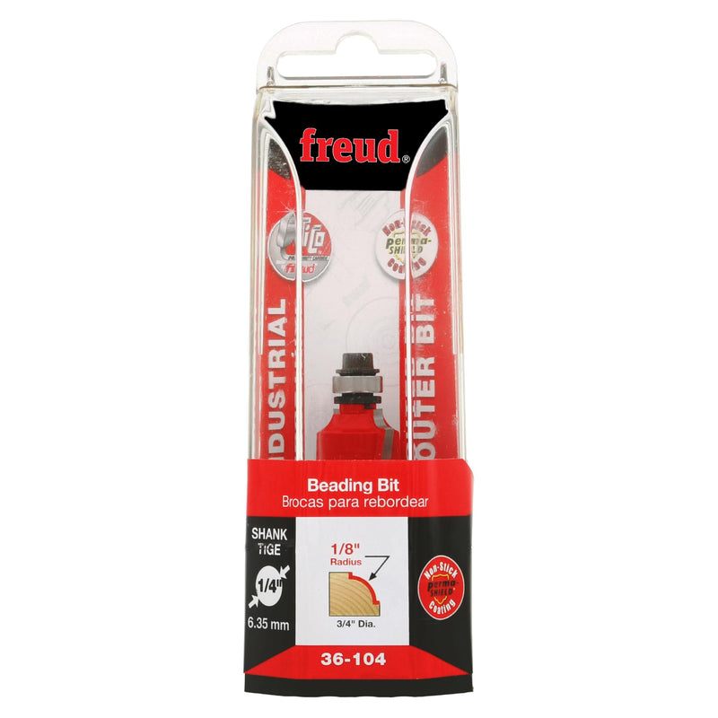 Freud 36-104: 1/8" Radius Beading Bit with 2 Cutters, 1/4" Shank