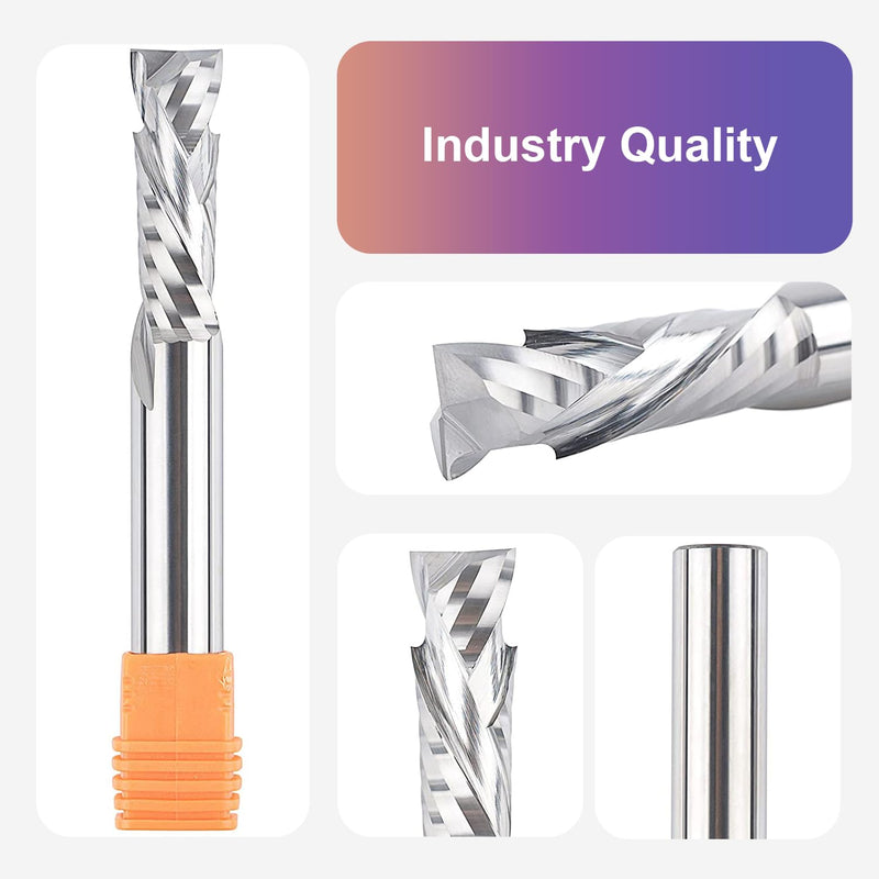 SpeTool Carbide Compression ( Up Down) Spiral Router Bits 1/2 Inch Cutter 1-1/2 Inches Extra Long Flute MillIing Tools for CNC Woodwork Carving Tools