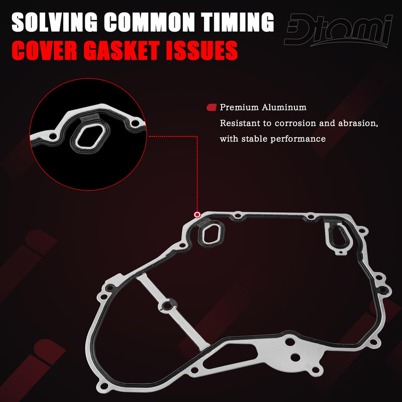 Timing Cover Gasket Set, Timing Chain Gasket Compatible with Chevy GMC Buick Vehicle Cobalt, Equinox, HHR, Malibu, Terrain, Regal 2002-2016 2.0L 2.2L 2.4L Replace# TCS46079 24435052 12637040