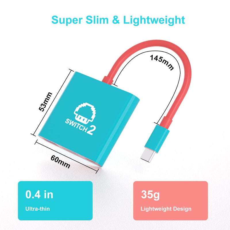 Switch 2 Dock, Portable TV Dock Station for Switch/Switch 2/Steam Deck/ROG Ally/Legion GO, 3-in-1 Switch 2 Travel Dock with HDMI 8K@60Hz or 4K@60Hz, USB 3.0 and 100W Charge PD Port 8K Dock