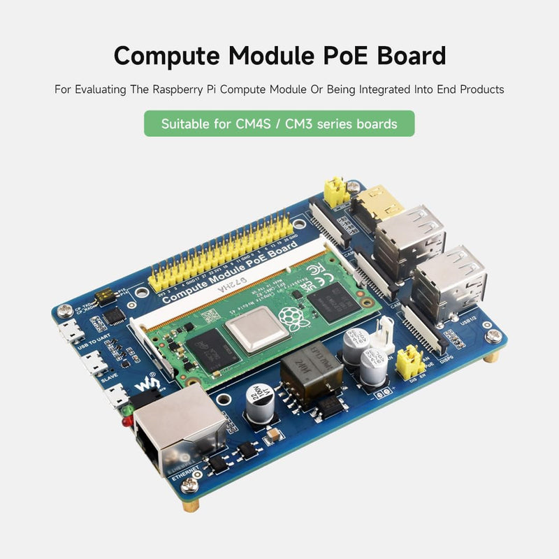 Waveshare Power Over Ethernet PoE Board for Raspberry Pi Compute Module CM3/ CM3L/ CM3+/ CM3+L