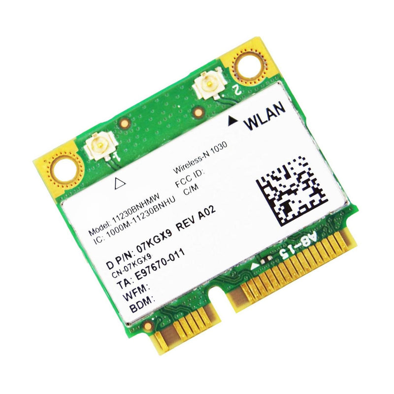 Wireless-N 1030 Half Mini PCIe Network Card | 300 Mbps with Bluetooth Support | HMC WLAN Replacement Part 1230BNH Wi-Fi Card 11230BNHMW Wi-Fi 4 Mini-PCIe