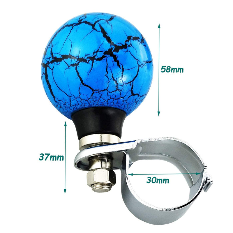 Lunsom Ball Steering Wheel Knob Marbling Round Suicide Spinner Turning Grip Helper Driving Power Aid Handle Control Car Booster Fit Most Vehicle (Blue) Blue