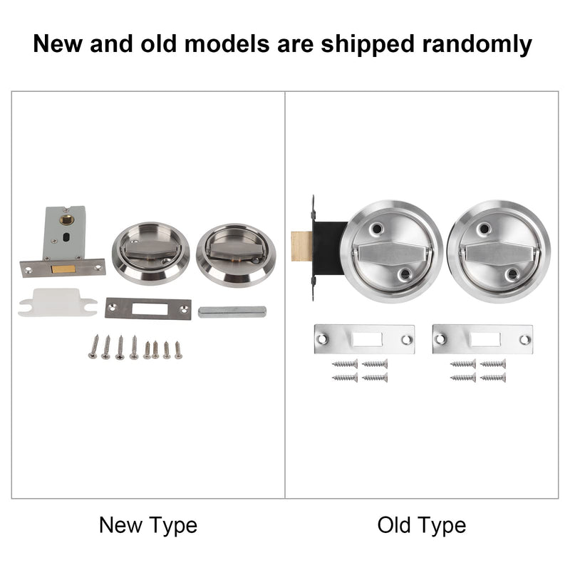 TOPINCN Deadbolt Door Lock Set, 304 Stainless Steel, Silver | For Wooden Doors, Bathroom, 3 x 2.1 x 1.5 Inch Handle, With Screws