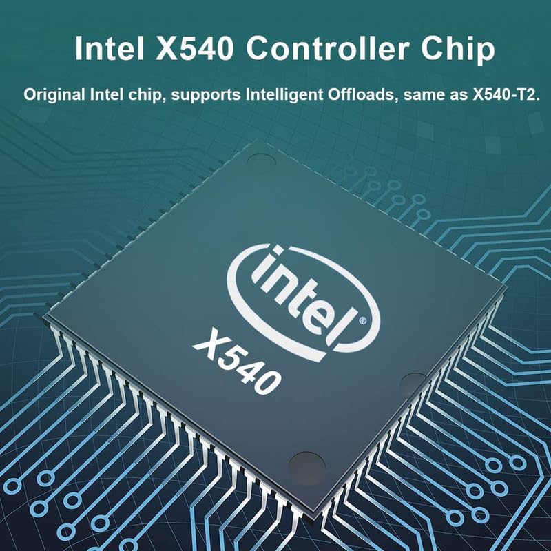 ipolex 10Gb Network Card Intel X540-T2 PCIE NIC Ethernet Card, Dual RJ45 Port, Intel X540-BT2 Controller, 10G Converged Network LAN Adapter, Support Windows/Linux/Vmware/ESX/Freebsd Server 2xRJ45 1pc