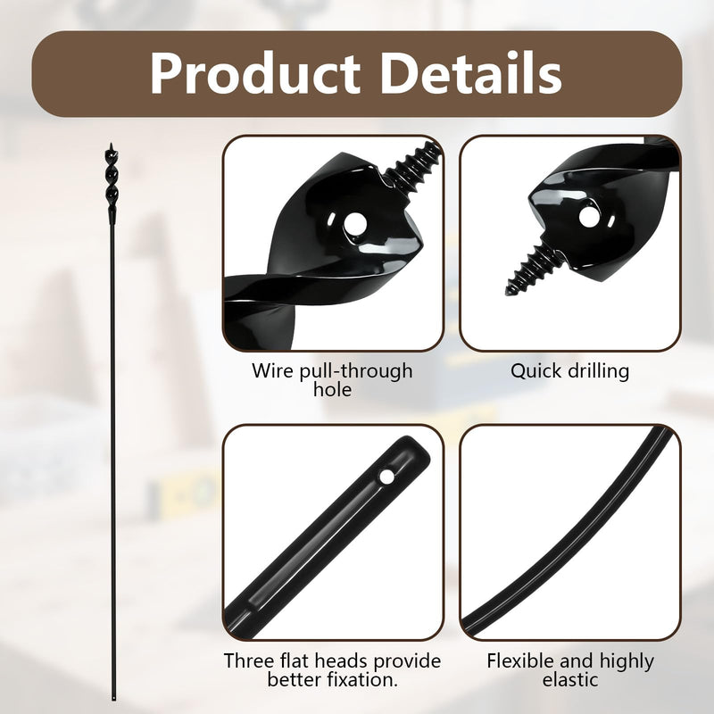 54 Inch Flexible Installer Drill Bit for Wire Pulling, 1/2" Auger with Screw Point & Fish Eye, 3/16" Anti-Slip Hex Shank, Includes Storage Tube for Walls Ceilings Conduits Electrical Installation