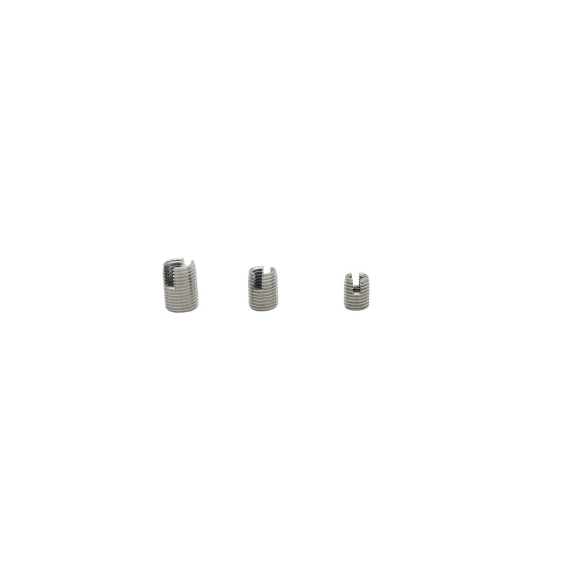 Threaded Inserts, M3 M4 M5 M6 M8 M10 M12 302 Stainless Steel Self Tapping Thread Insert Screw Bushing Slotted Wire Thread Repair Insert-55 Pcs
