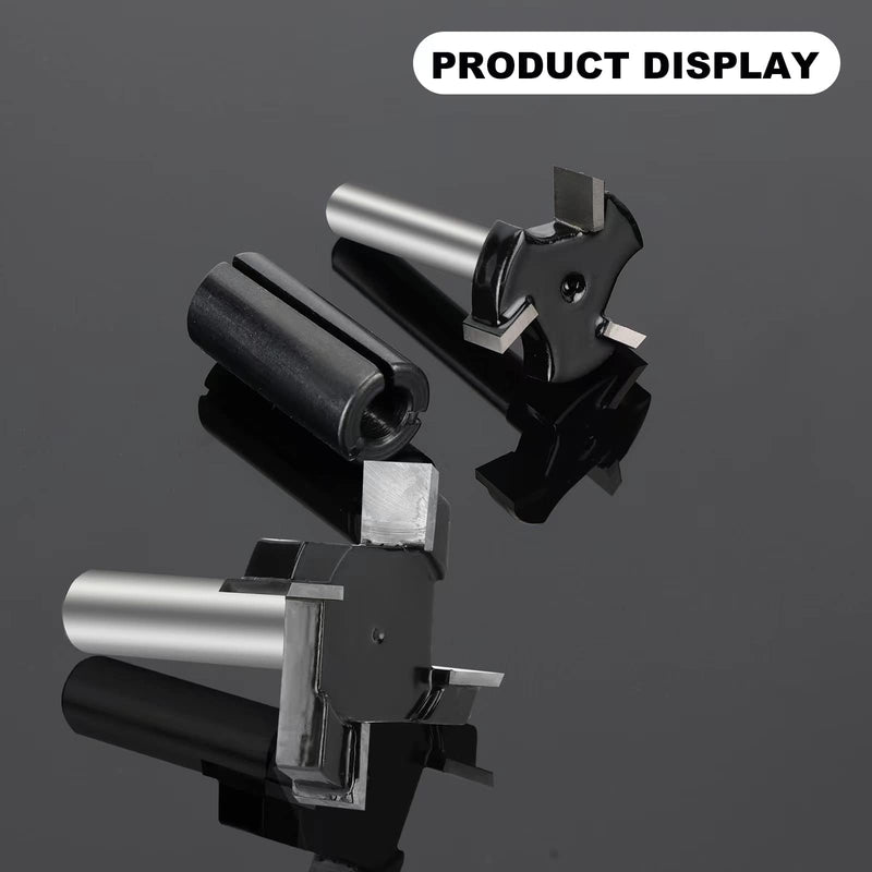 CNC Spoilboard Surfacing Router Bits 1/4" & 1/2" Shank 2 Pieces | 1 inch Cutting Diameter, 2 inch Cutting Diameter, Slab Flattening, Carbide 1/4 Shank 1Diameter+1/2 Shank 2Diameter