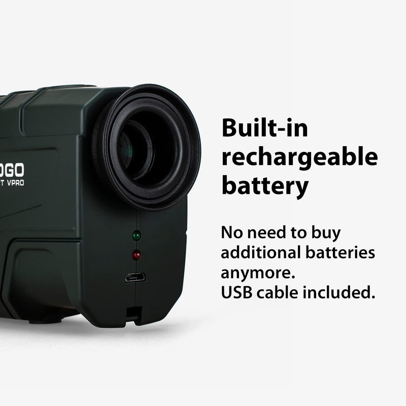 Gogogo Sport Vpro Green Hunting Rangefinder -1200 Yards Laser Range Finder for Hunting and Golf with Speed, Slope, Scan and Normal Measurements, Rechargeable 1200 Yard