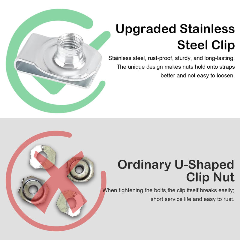 Fuel Tank Strap Bolts, 304 Stainless Steel Tank Strap Hardware Kit Compatible with Chevy Silverado Tahoe Suburban Avalanche Colorado, Replace 55157,GM 11516770 11519894 15743078 (2pcs)