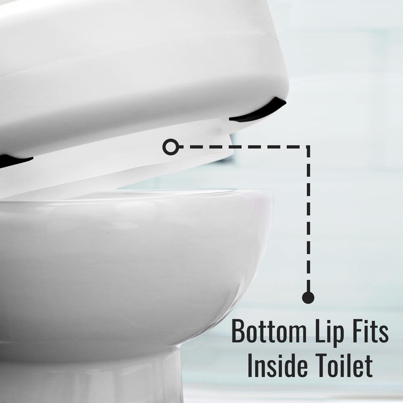 HealthSmart Enhanced Comfort 5" Raised (Round) Toilet Seat Risers for Seniors 5 Slip Resistant Pads FSA/HSA Eligible Padded Toilet Seat Elevation 15.7 x 15.2 x 6.1 New and Improved