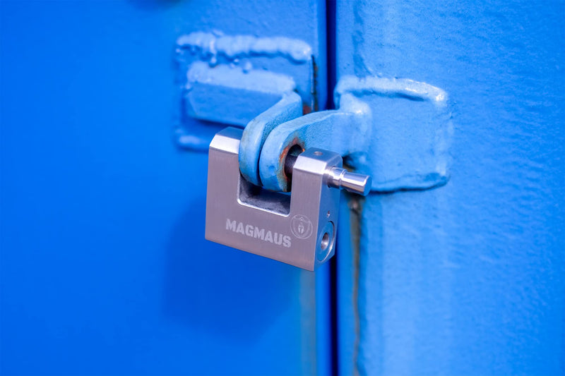 Magmaus® RTL50 [Armoured] High Security Padlock – Heavy Duty Gate Lock - 0.43” (11mm) Shackle Clearance & 0.31” Thick Bolt – Weatherproof Outdoor Lock for Storage Units, Sheds & Fences – 3 Keys 50mm 1 Pack - 3 Keys Silver