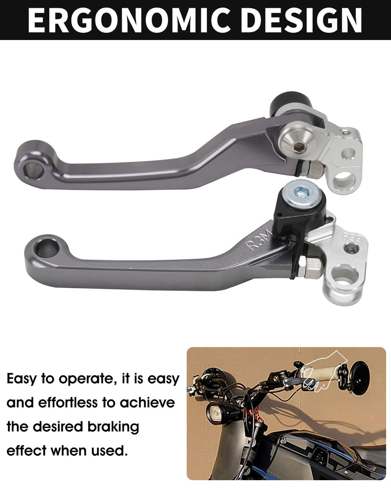 JFG RACING Brake Levers for Surron Light Bee,Foldable Adjustable Clutch Lever Handle Levers Replacement for Electric Dirt Bike Sur Ron Light Bee X/Light Bee S/X160/X260-Titanium