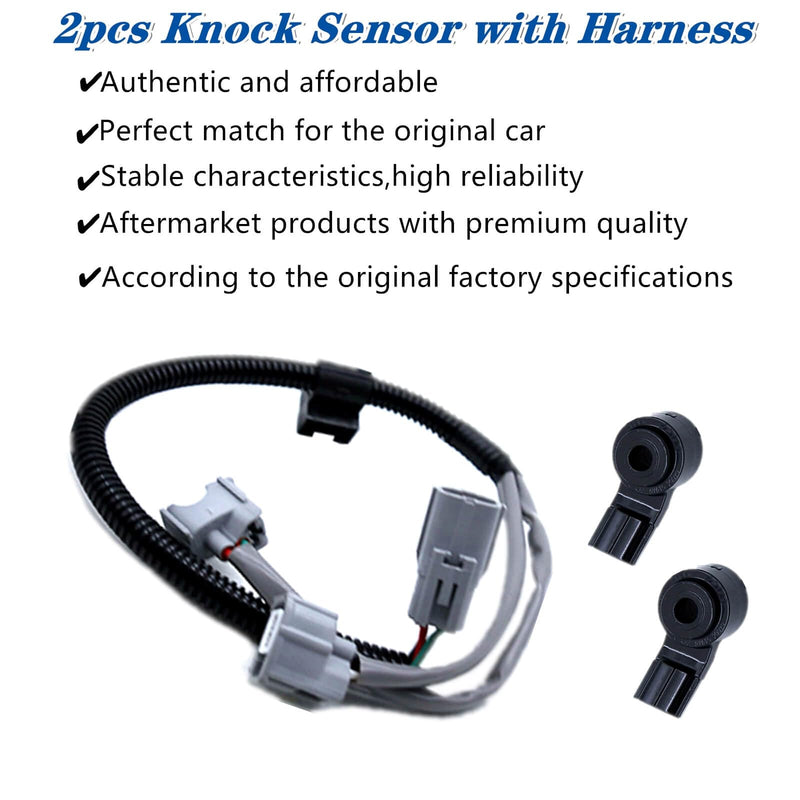 2pcs Knock Sensor with Harness Compatible with Toyota Camry Highlander Sienna ES330,Replace 8221948010 8221908010 82219-08010 82219-48010 8615-20090