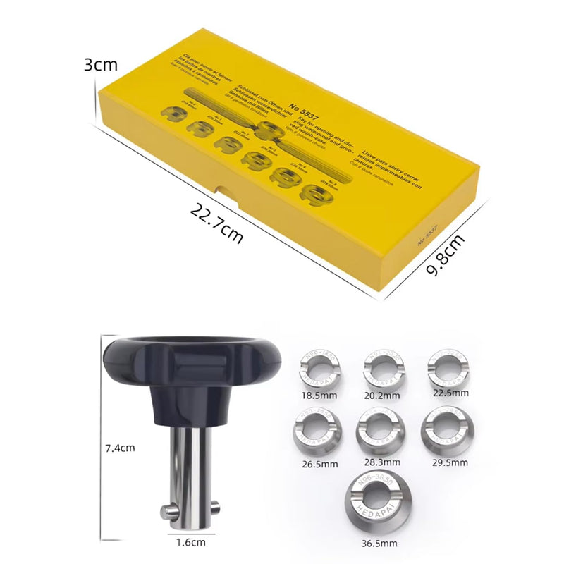 Watch Repair Tool & Kits, Watch Opener Tool 5537 Watch Back Case Opener Closer Remover Watch Battery Replacement Tool Watch Case Back Opener for Watch Watchmaker Repair Tool with 7 Grooved Chucks