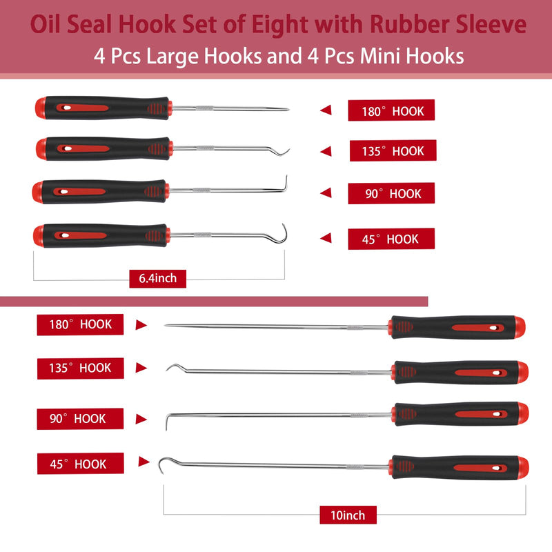8 Pieces Pick Set, Pick Tool, Precision Automotive Hook Sleeve for Automotive Oil Seals, Automotive Tools, Lock Keys, Oil Seal O-Rings, Locksmith Sets, Pick, Remove Electronic Repair