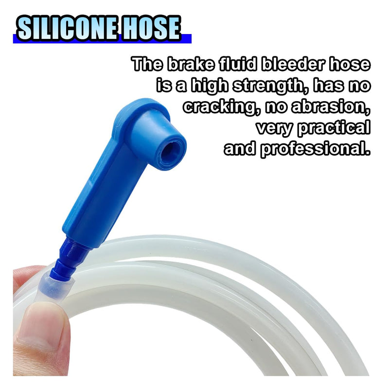 3.93 Ft Brake Fluid Bleeder Hose, Auto Brake Bleeding Change Hose Car Oil Fluid Extractor Tool with Adapter, Universal Replacement Tube for Car Motorcycle Braking System Repair Tool (3.93 Ft) 3.93 Ft