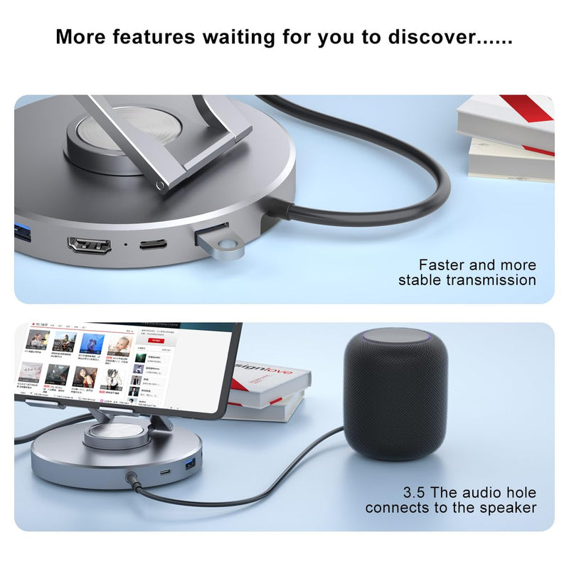 Docking Station for Steam Deck ROG Ally - 10 in 1 Stream Deck Dock with HDMI 2.0 4K@60Hz, SD/TF, 3.5mm Audio, PD 100W, 3 USB-A 3.0 and Full Speed Charging USB-C Port Compatible with Valve Steam Deck 10 in 1 with 4 USB 3.0