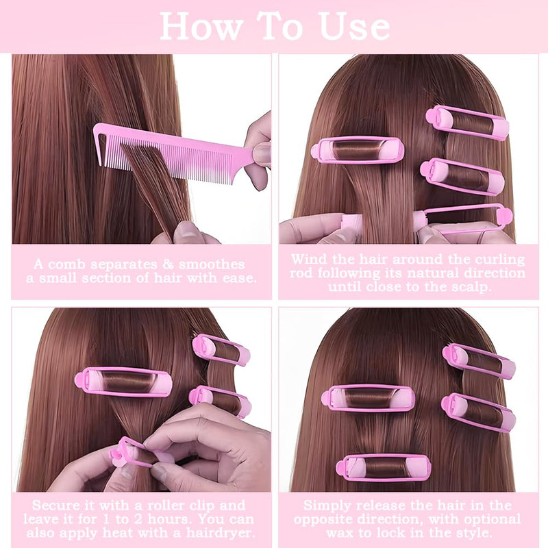 24pcs Flexible Sponge Hair Rollers, Heatless Curlers For Soft Wavy Hairstyles, Ideal for Both Women And Children