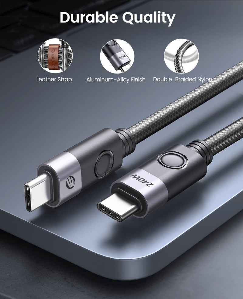 ORICO 1M USB C to USB C Cable, 240W PD 3.1 Charging, 20Gbps Data Transfer, Compatible with Dell, iPad, Pixel, Hub, Docking and More 20Gbps/1M Straight