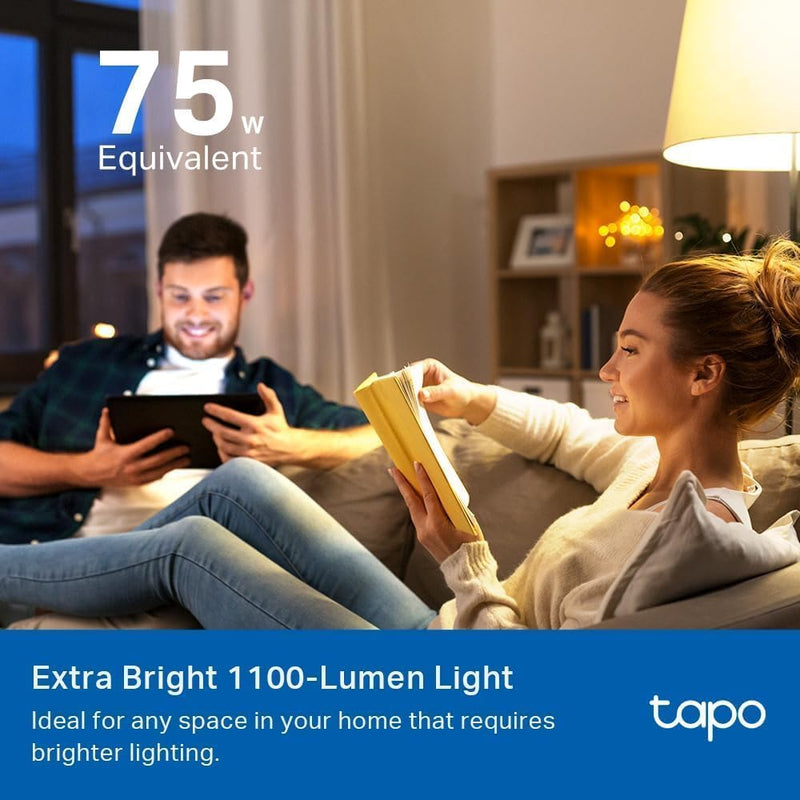 Tapo TP-Link Smart Light Bulbs, 1100 Lumens High Brightness (75W Equivalent), Matter-Certified, 16M Colors WiFi Light Bulb, Dimmable, Works w/Siri, Alexa & Google Home, A19 E26, L535E(4-Pack) Matter Light Bulb 4 Pack