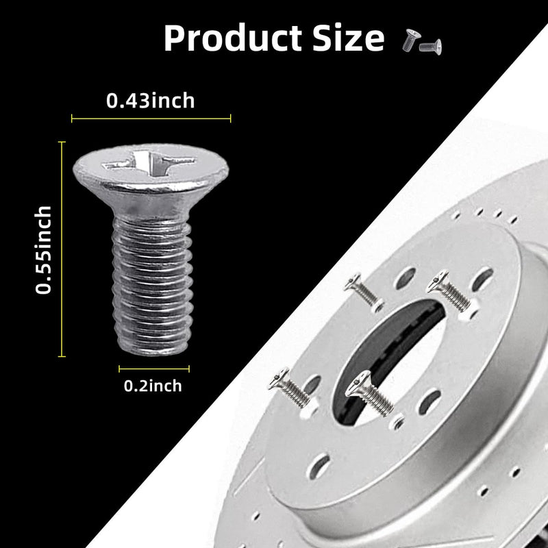 Kewucn 4 PCS Stainless Steel Brake Disc Rotor Screws for Front and Rear, OEM 93600-06014-0H Replacement Accessories, Retaining Screws Set for K3, City, Civic, Accord, Odyssey