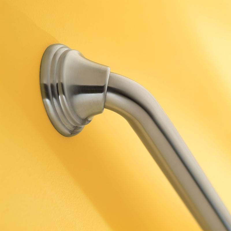 Moen Home Care Bathroom Safety 16 Inch Designer Stainless Steel Handicap Grab Bar for Bathtub and Shower, Concealed Screws, Brushed Nickel, LR8716D3BN Grab Bar 16-Inch