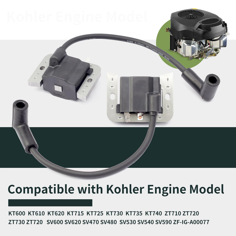 32-584-06-S Ignition Coil Module 2 Pack Compatible with Kohler KT ZT Engines 7000 Series Lawn Mower KT610 KT715 KT740 ZT720 ZT730 Replaces 3258406-S 32 584 06-S 3258406 3258406S 32 584 06 S