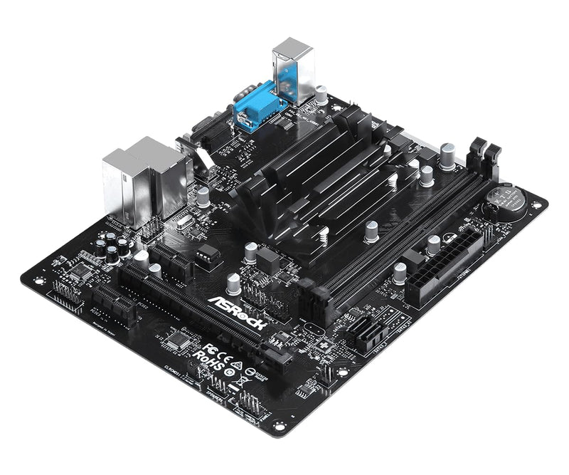 ASRock QC7000M AMD FT3b Carrizo-L E2-7110 Quad-Core APU Motherboard - DDR3 1600, Radeon R2 Graphics, HDMI/D-Sub, USB 3.2 Gen1, SATA3, Gigabit LAN, 7.1CH Audio