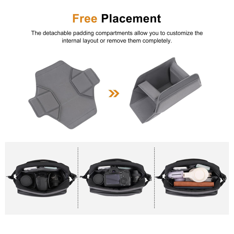 MOSISO Camera Bag for Photographers, Shoulder Photography Bag, Black&Gray | DSLR/SLR/Mirrorless Shockproof Crossbody Camera Sling Bags Backpack Compatible with Canon/Nikon/Sony/Fuji