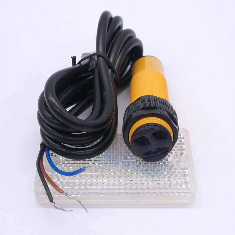 Taiss photoelectric Sensor 2m Sensing Feedback Reflex photoelectric Switch Sensor E3F-R2NK 6-36VDC NPN NO（Normally Open）Proximity Switch Diameter 18mm E3F-R2N1