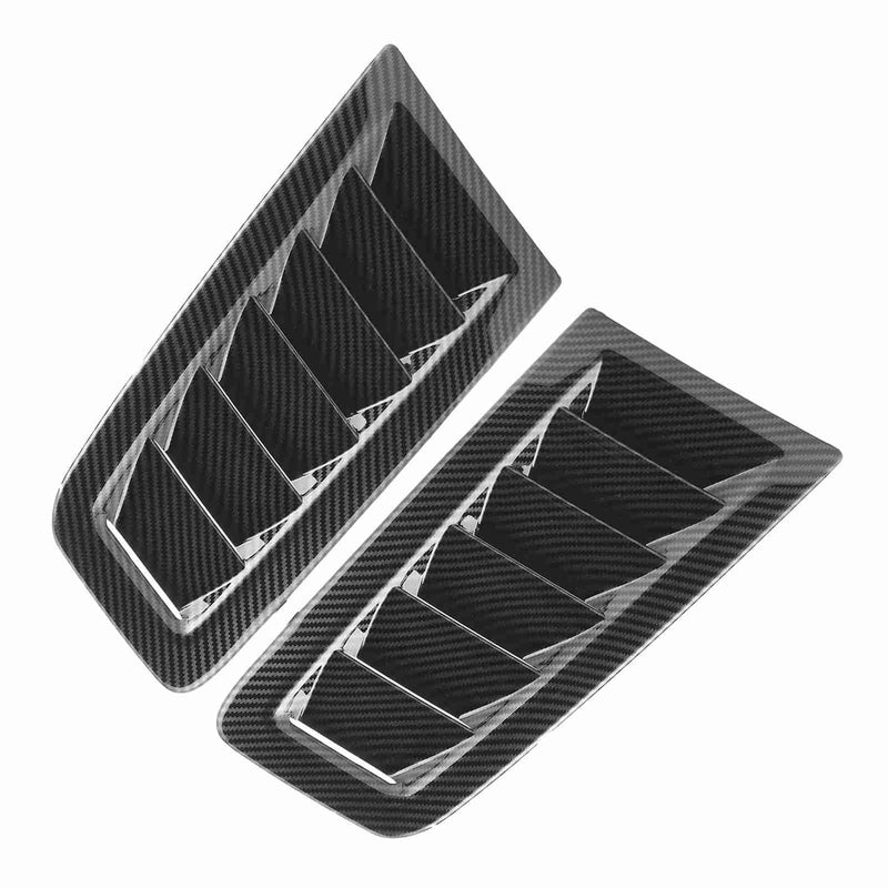Qiilu 2PCS Car Hood Vent Scoop Kit, Universal Cold Air Intake Fitment Louvers Cooling Intakes Auto Hoods Vents Bonnet Cover Car Exterior Decorative Parts for Focus RS MK2 (Carbon